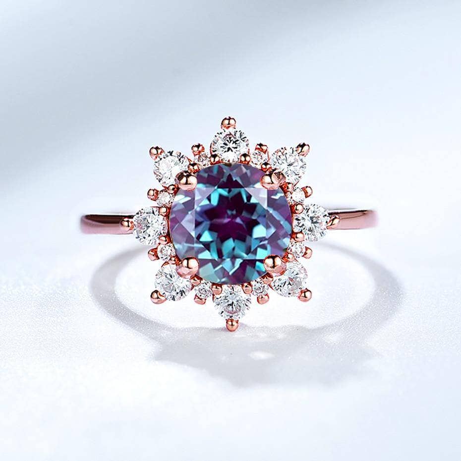 Alexandrite stone fashion ring