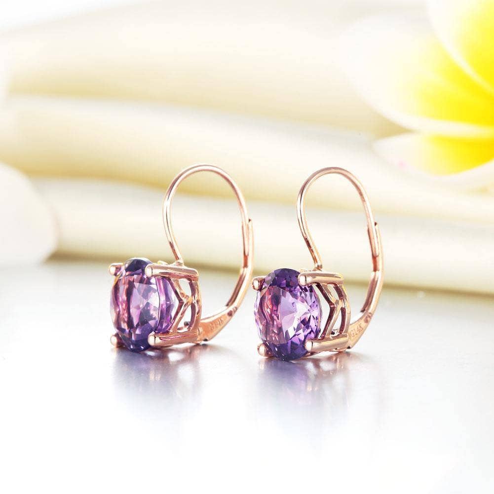 Dangled earrings of our silver discount 925 production with natural amethyst and natural agate