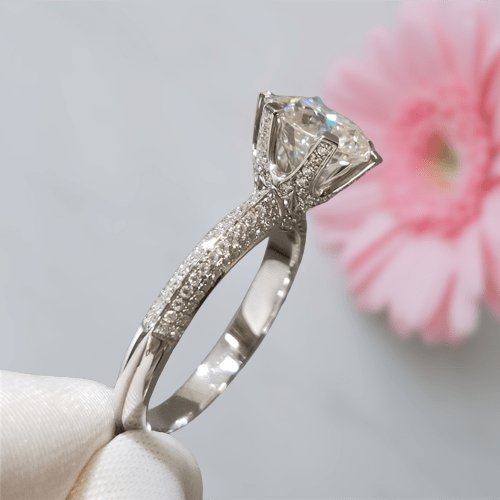 2ct Round Cut 8mm Diamond Full Paved Engagement Ring-Black Diamonds New York