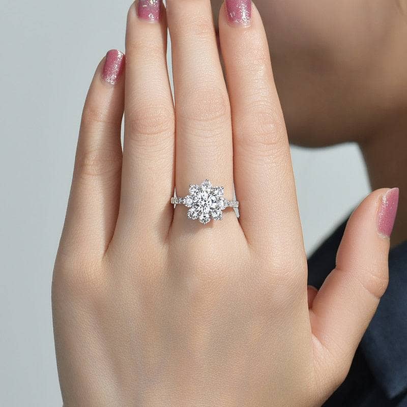 2Ct Round Cut Pink Sapphire Diamond Flower Engagement Ring 14K