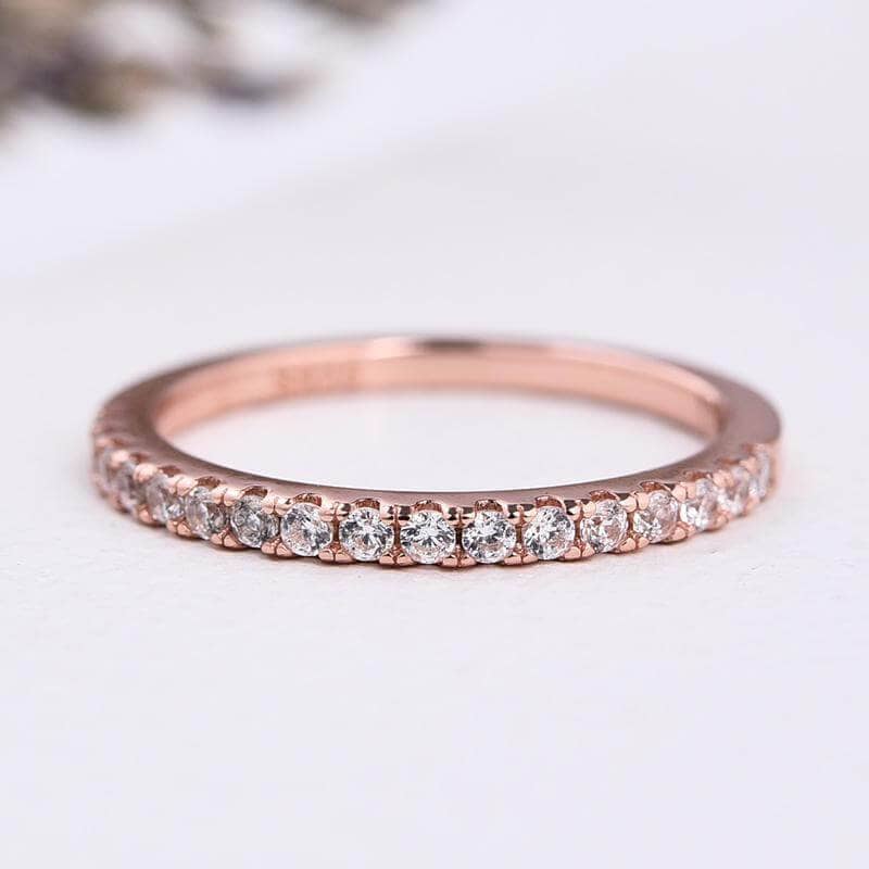 2CT Round Cut Rose Gold Wedding Ring Set-Black Diamonds New York