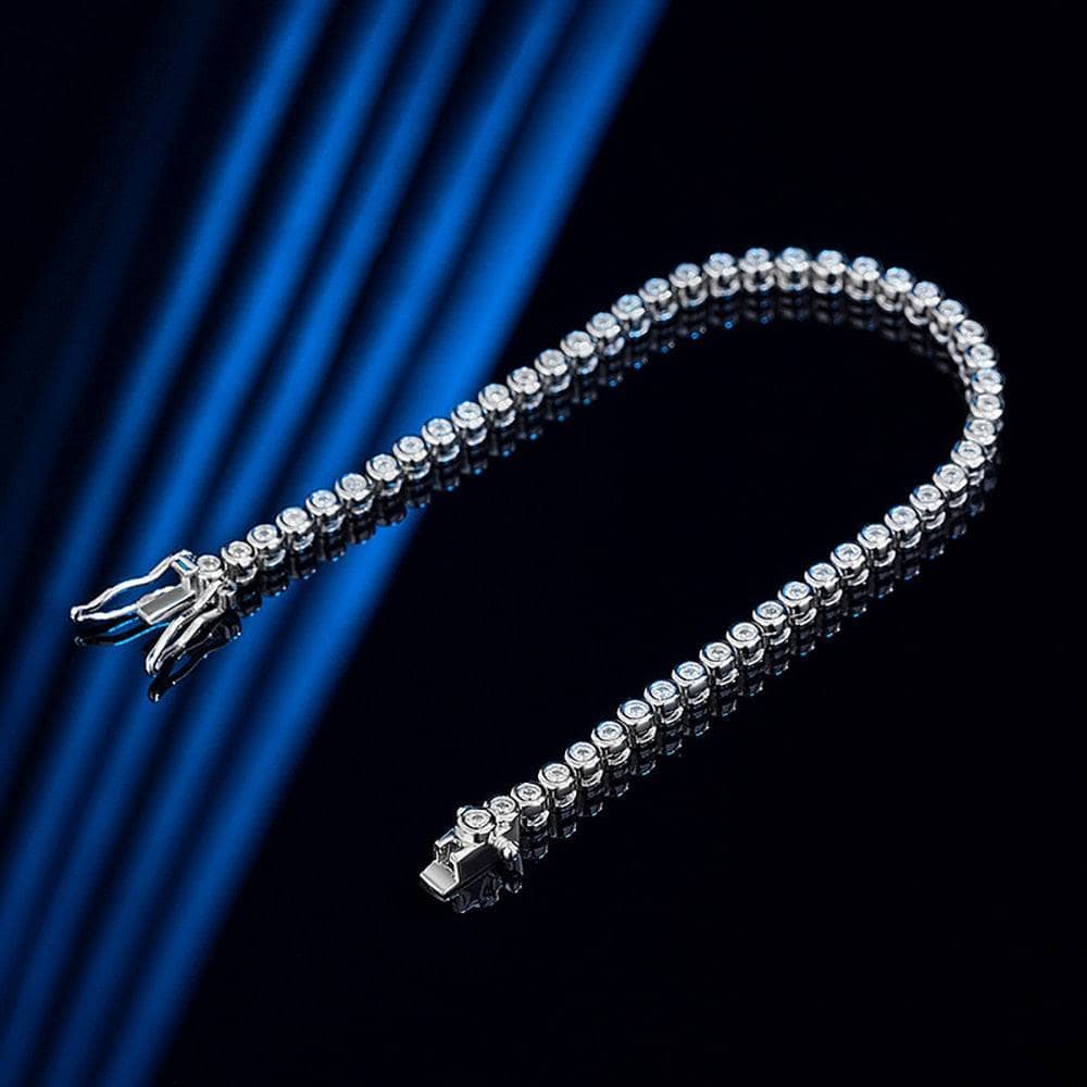 2mm Round Cut Diamond Chain Bracelet-Black Diamonds New York