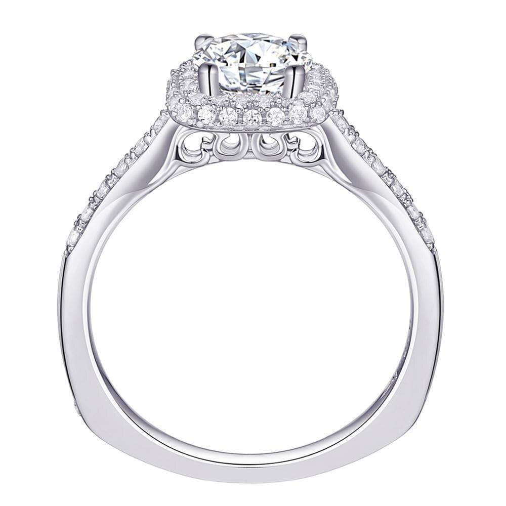 2Pcs Halo 1.6 Ct Round Created Diamond Engagement Ring Set-Black Diamonds New York