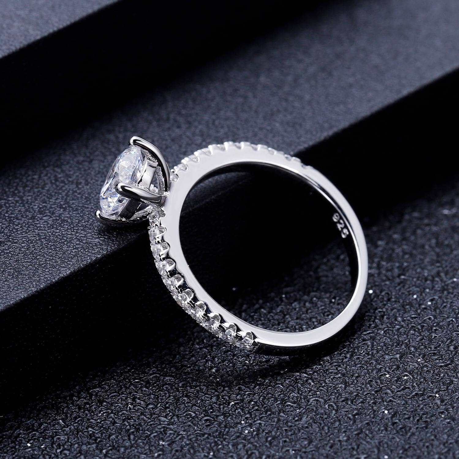 3.0ct Diamond 925 Sterling Silver Wedding Ring-Black Diamonds New York