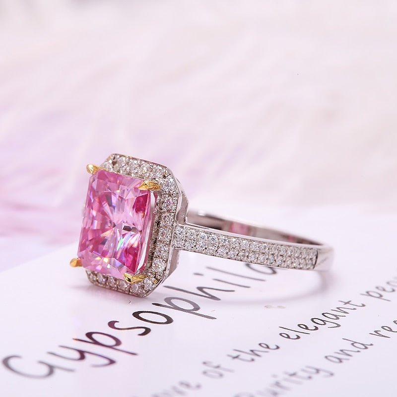 3.0ct Pink Radiant Cut Diamond Halo Engagement Ring-Black Diamonds New York