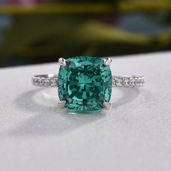 3.5 Carat Cushion Cut Paraiba Tourmaline Engagement Ring from