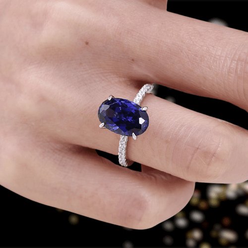 NEW Large 3.5ct. Sapphire Sterling Silver 925 Ring 2024