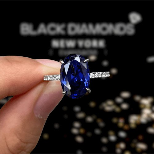 NEW Large 3.5ct. Sapphire Sterling Silver 925 Ring 2024