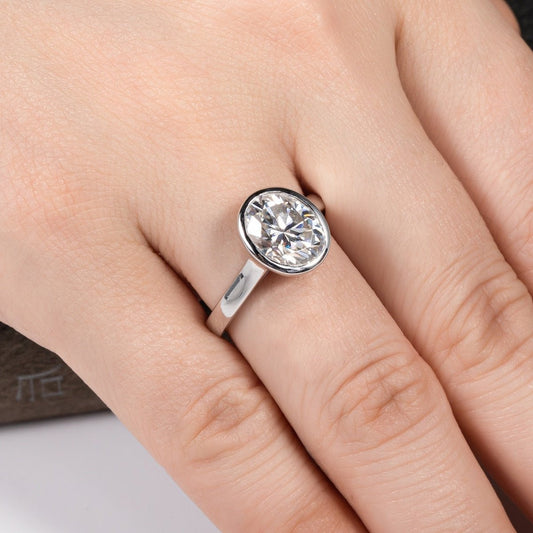 3.0 Ct Oval Cut Diamond Engagement Ring-Black Diamonds New York