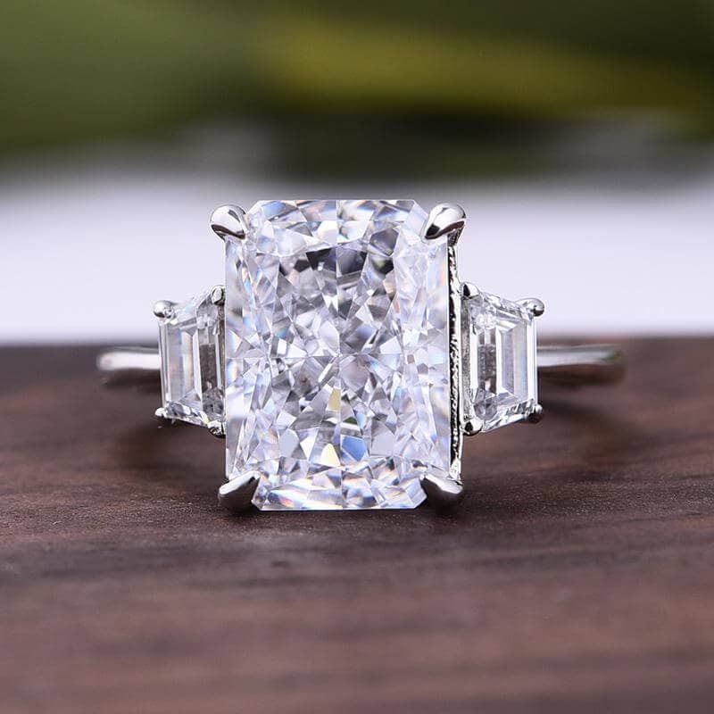 Two By London TWO by London Platinum 3 Stone Ring with Radiant Cut Diamonds  Engagement Ring London Jewelers Bridal Boutique