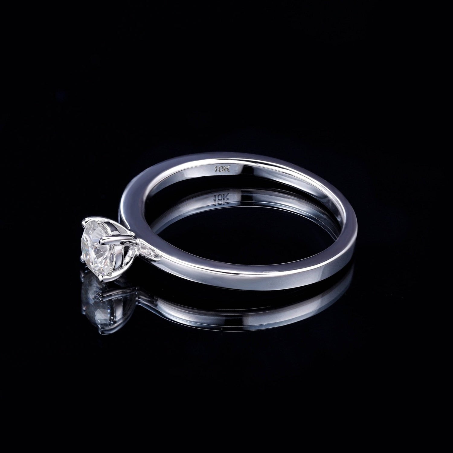5mm 0.5Ct D Color VVS Diamond Solitaire Engagement Ring-Black Diamonds New York