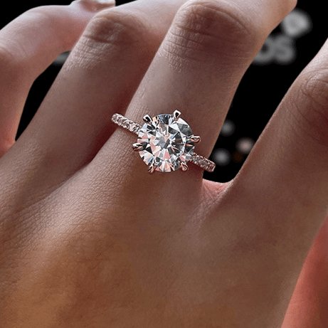 2 CT Moissanite Round Engagement ring/ 18K Gold/ 6 Prong Solitaire Ring / Promise Ring/ Rose store Gold/ Platinum Solitaire Ring/ Classic Rings