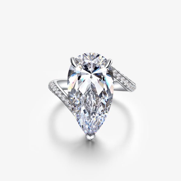 6.50 ct Pear-Cut Diamond Engagement Ring-Black Diamonds New York