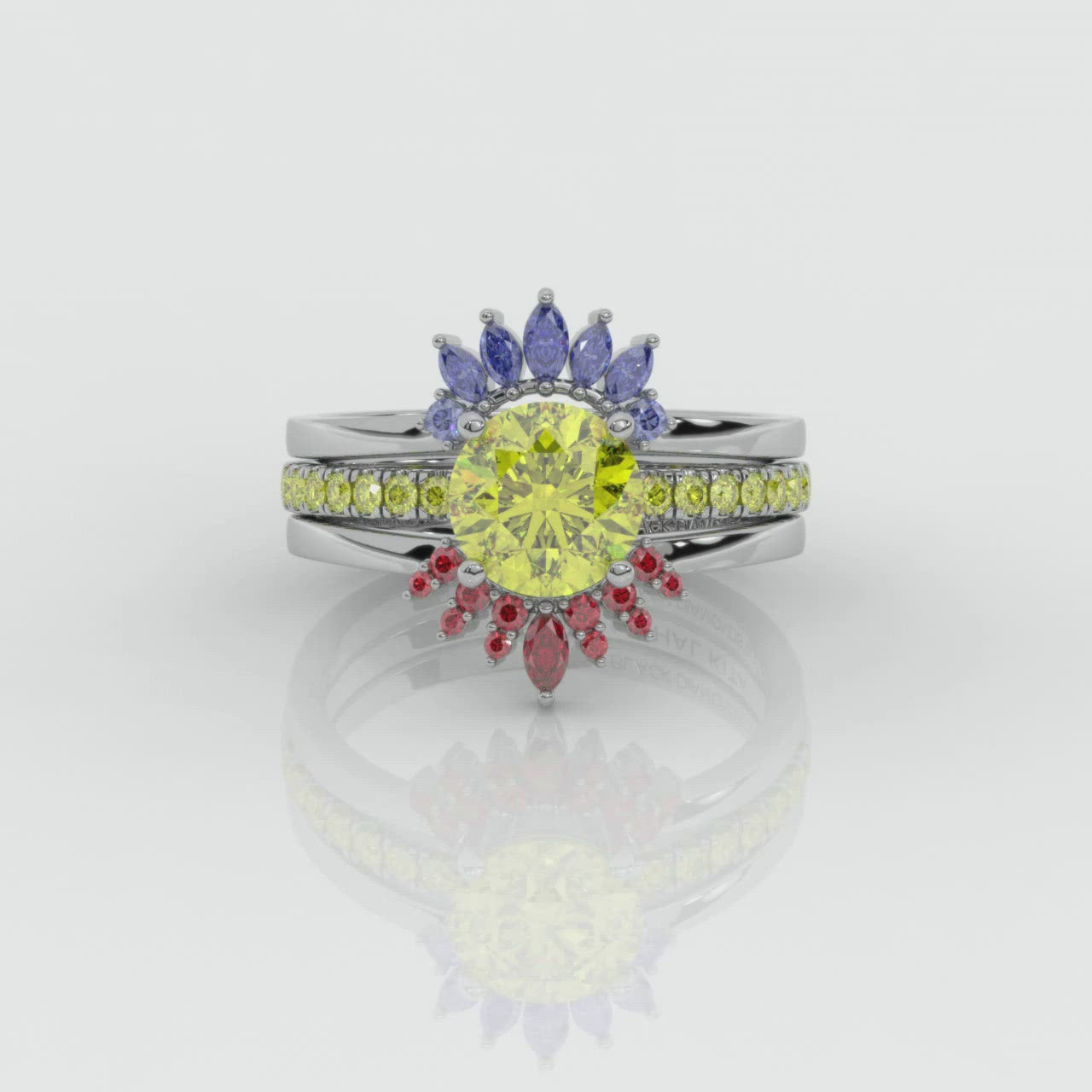 Mahal Kita (I LOVE YOU)- Rare Yellow Round Diamond Love Language Ring Set
