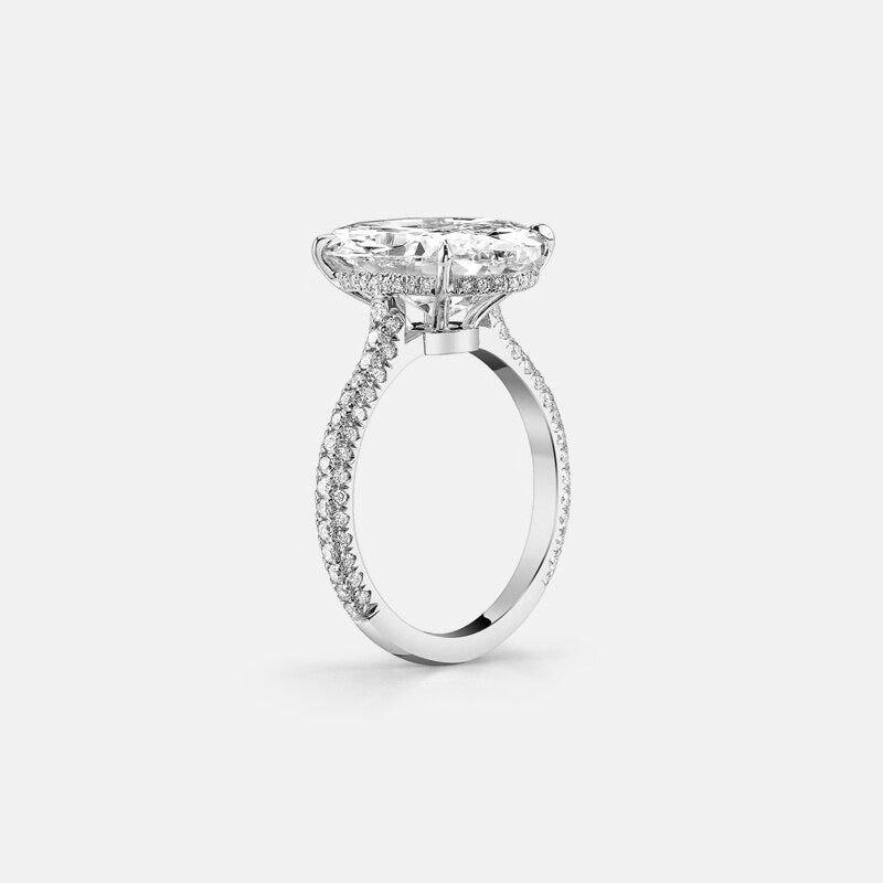 8.0 ct Oval Cut Diamond Hidden Halo Engagement Ring-Black Diamonds New York