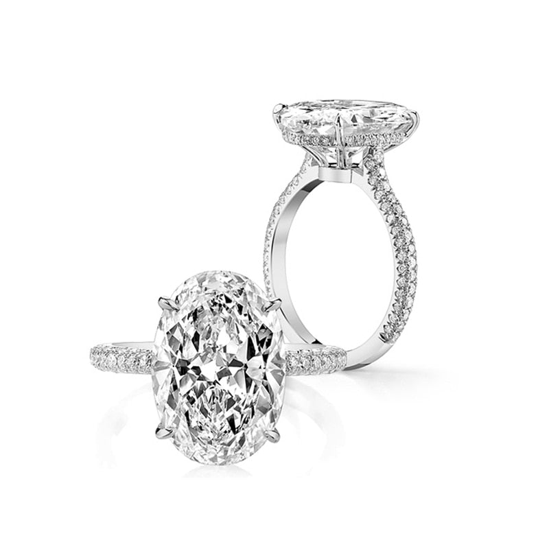 8.0 ct Oval Cut Diamond Hidden Halo Engagement Ring-Black Diamonds New York