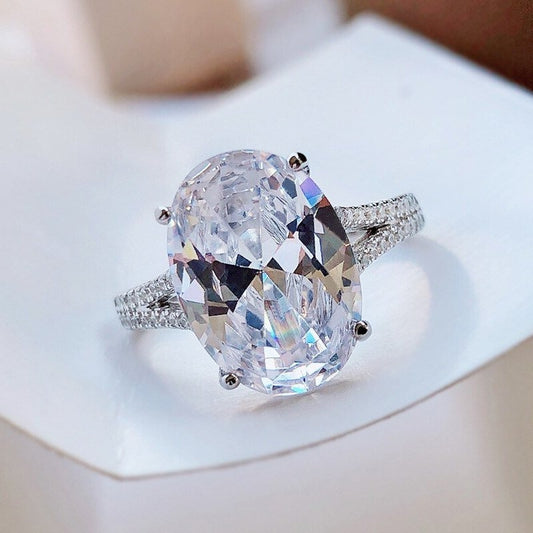8.0 ct Oval Cut Diamond White Gold Engagement Ring-Black Diamonds New York