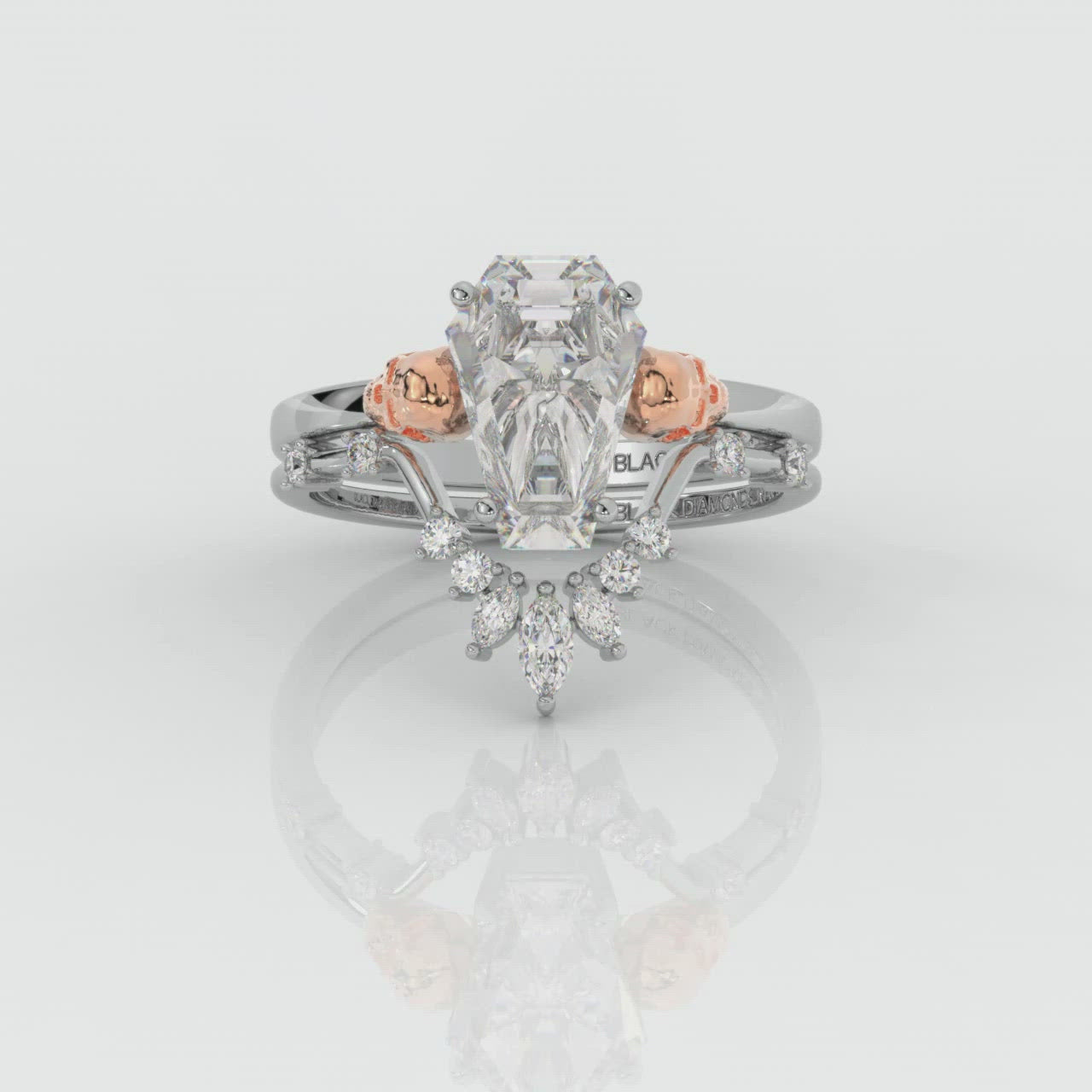 True Love Rings- 14k White Gold Limited Coffin Cut Diamond Rings