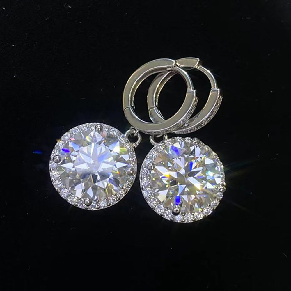 Round Cut Diamond Earrings-Black Diamonds New York