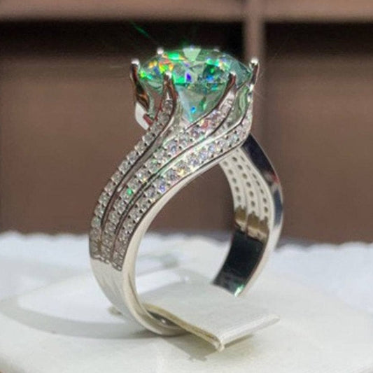 5ct Green Diamond Wedding Ring-Black Diamonds New York