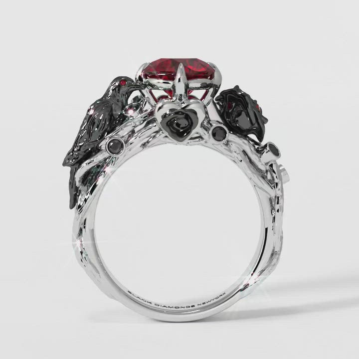 Black Crow- 1.25 Carat Diamond Gothic Wedding Ring