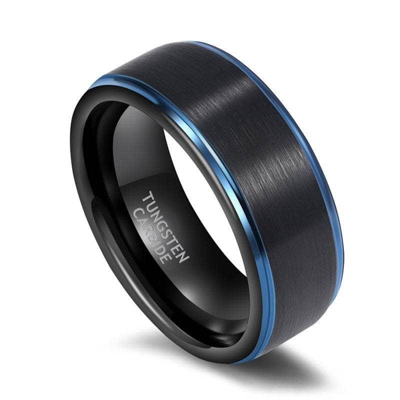 Thin Blue Line IP Light Black Stainless Steel Ring Set – ThinBlueLineHeroes