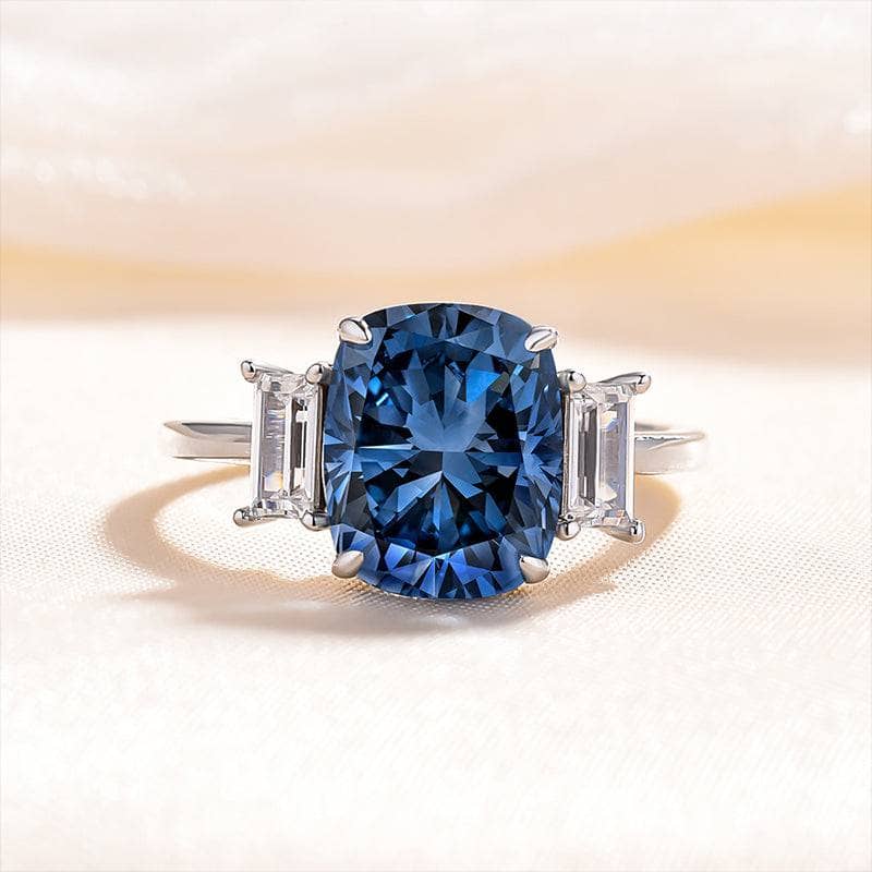 Sapphire engagement ring, cushion cut, blue sapphire ring, blue gemstone ring hotsell silver