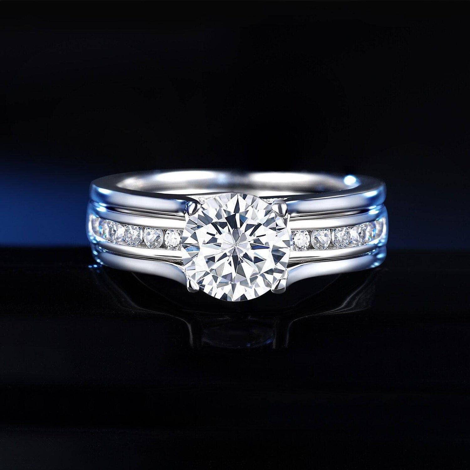 Brillliant Round Cut Created Diamond Half Eternity Wedding Band-Black Diamonds New York