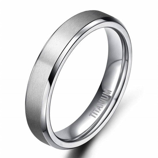 Brushed Unisex Titanium Wedding Band-Black Diamonds New York