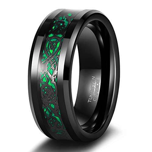 Men’s 8mm black titanium plated stainless steel dragon band ring 11 cheapest NIB