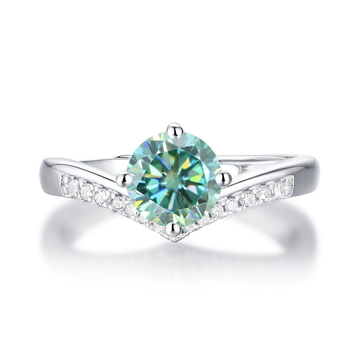 Chevron Ring 1.0ct Green Diamond Adjustable Ring-Black Diamonds New York