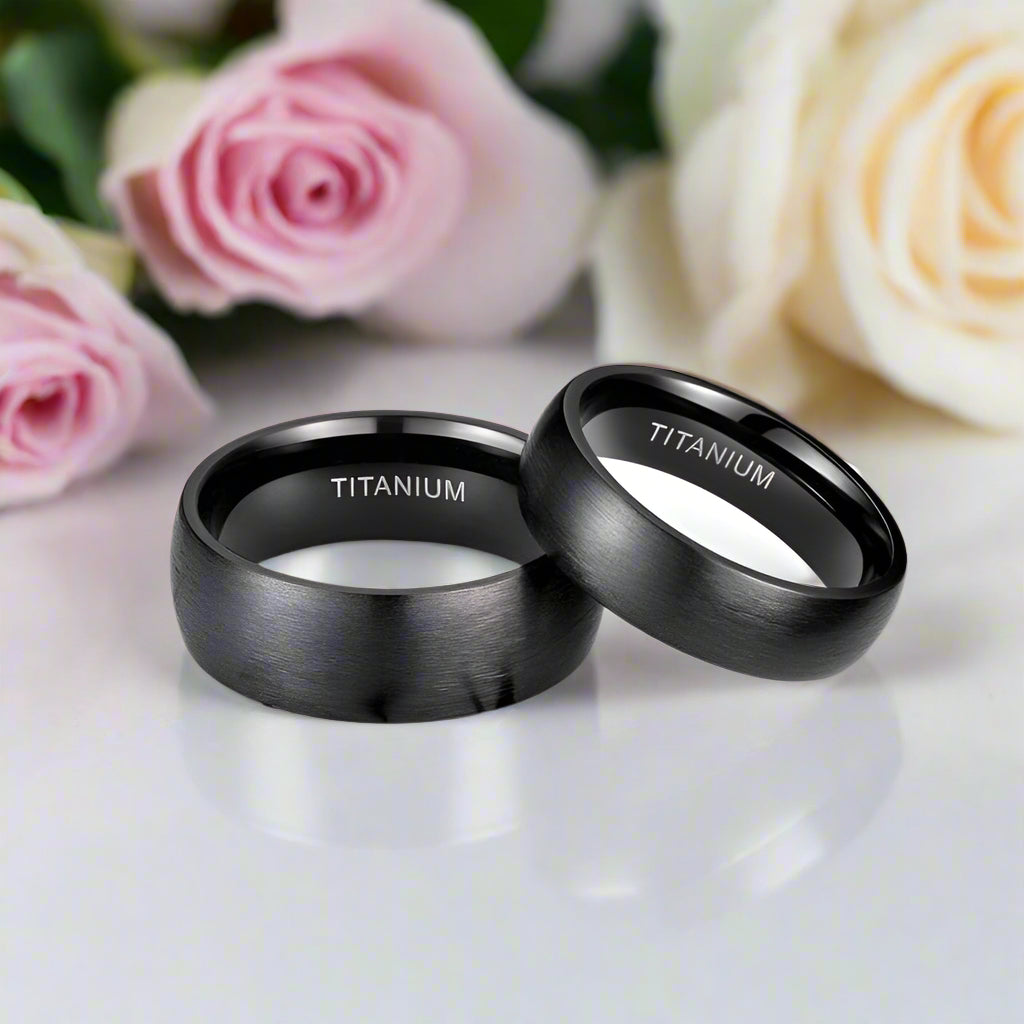 Dark titanium wedding bands deals