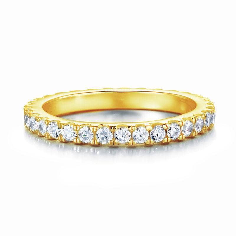 Created Diamond Yellow Gold Infinity Band- Black Diamonds New York-Black Diamonds New York