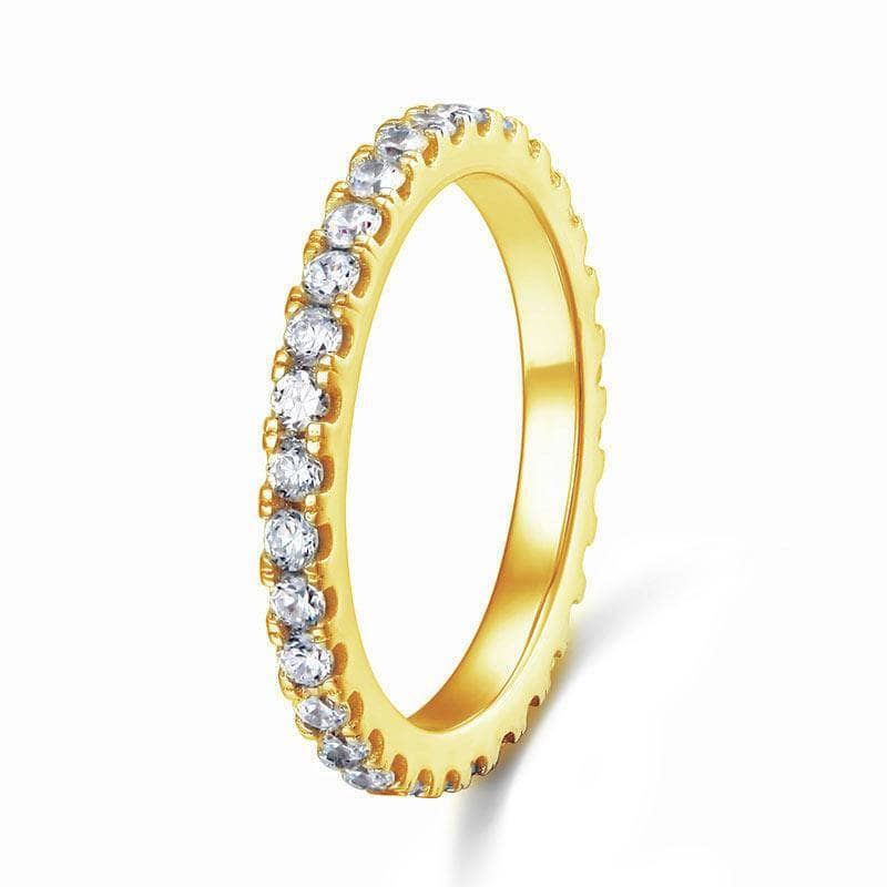 Created Diamond Yellow Gold Infinity Band- Black Diamonds New York-Black Diamonds New York