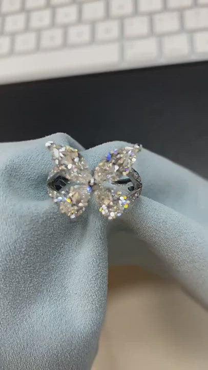 Simulated Diamond Butterfly Design Promise Ring