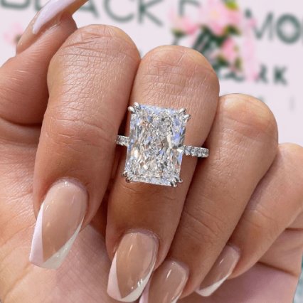 Emily 3 Ct elongated lab diamond radiant cut engagement ring