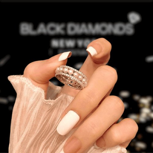 Pearl & Diamond Ring - 55907TFADFHWG – Touch Of Class Jewelers