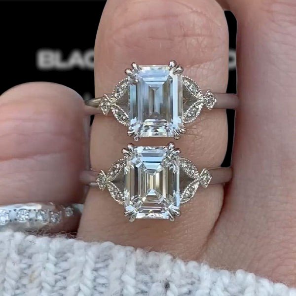 New beautiful bridal wedding ring engagement ring set shiny plated 925  Sterling Silver natural gemstone white sapphire ring high jewelry size 5 6  7 8 9 10