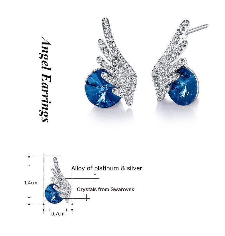 Created Diamond Angel's Wings Crystal Delicate Earrings-Black Diamonds New York