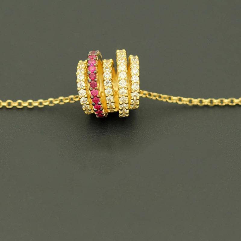 Created Diamond Light Luxury Multiple Rings Adjustable Necklace-Black Diamonds New York