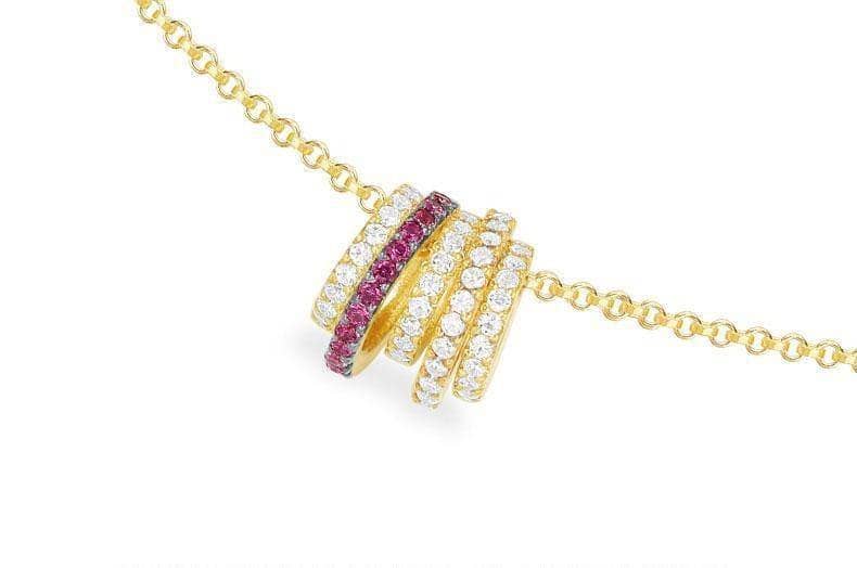 Created Diamond Light Luxury Multiple Rings Adjustable Necklace-Black Diamonds New York