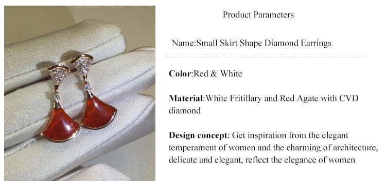 Created Diamond Small Skirt Shape Earrings-Black Diamonds New York