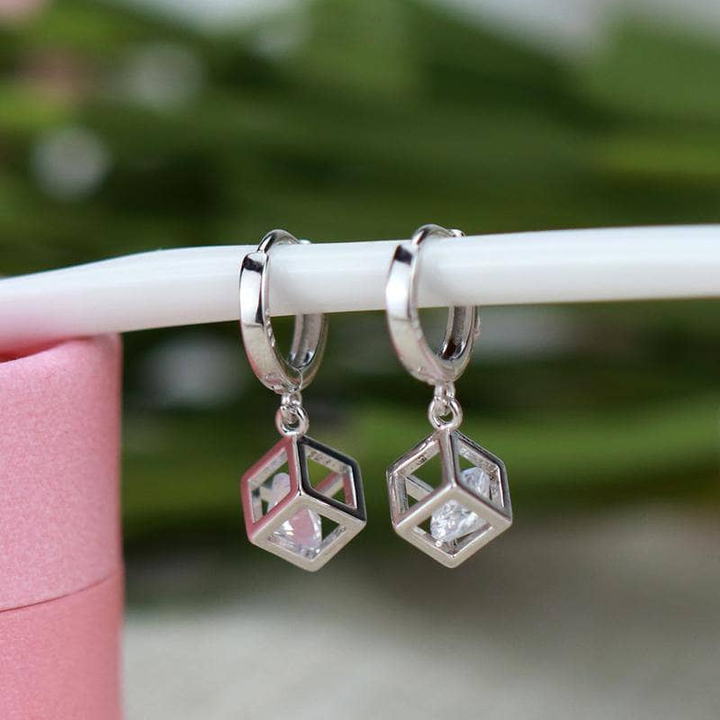Created Diamond Special Design Cubic Earrings-Black Diamonds New York