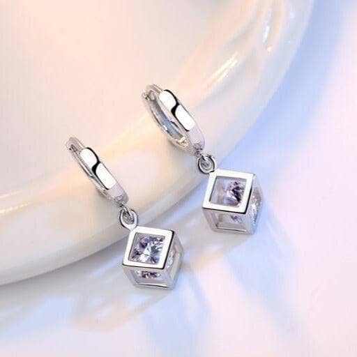 Created Diamond Special Design Cubic Earrings-Black Diamonds New York