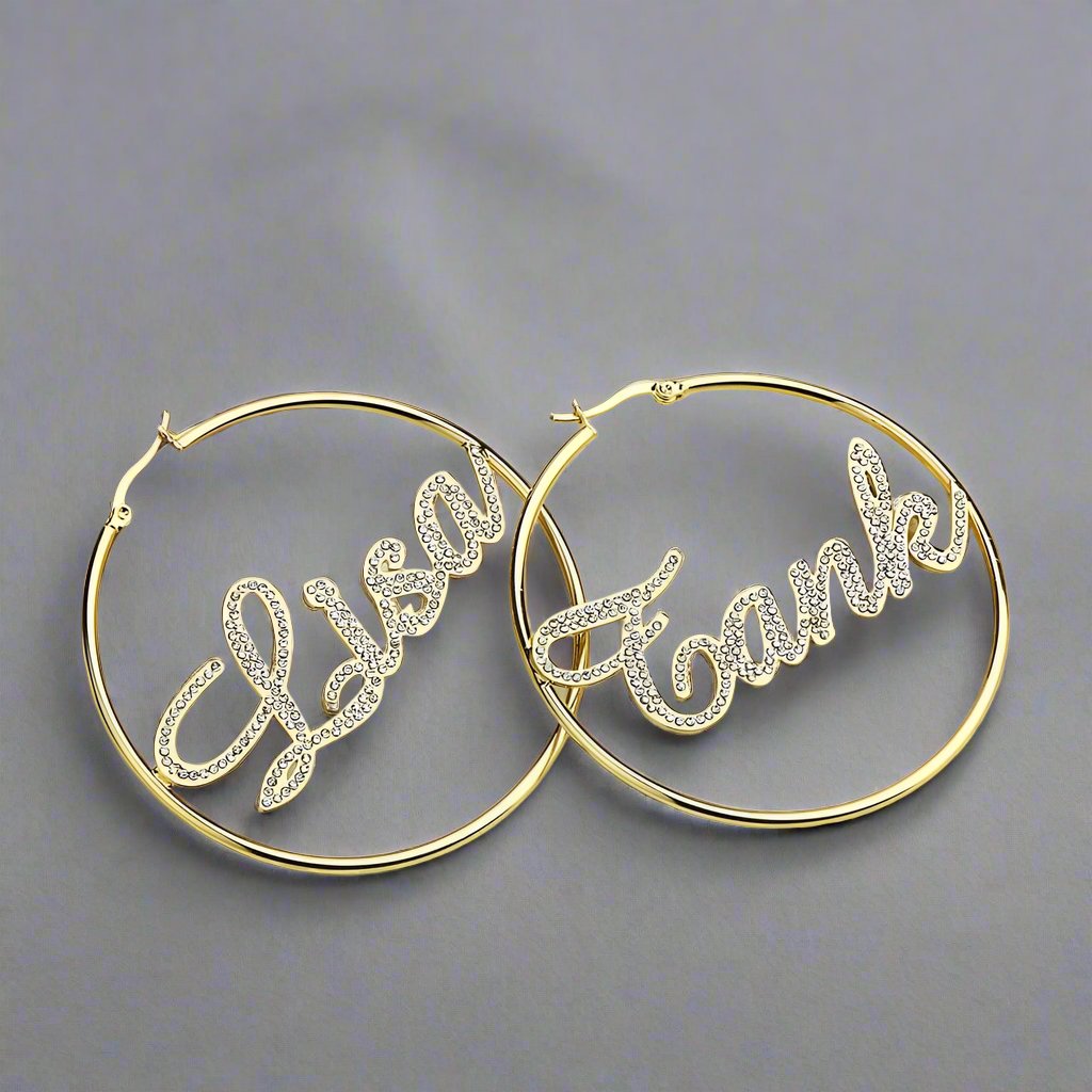Nameplate earrings for guys deals