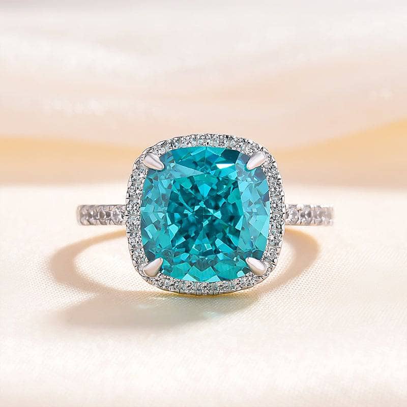 Amazon.com: Custom Made Blue Green Montana Sapphire Engagement Ring, 3  Stone Ring, Five Stone Trillion Moissanite Ring, Three Stone Ring :  Handmade Products