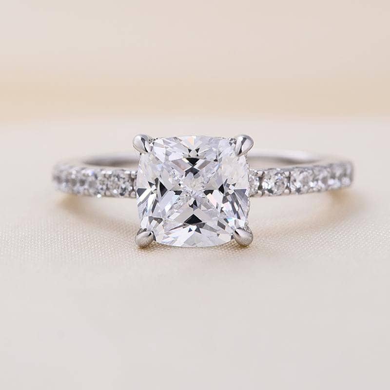 Flash Sale- Diamond Cushion Cut 3-Pcs Wedding Ring-Black Diamonds New York