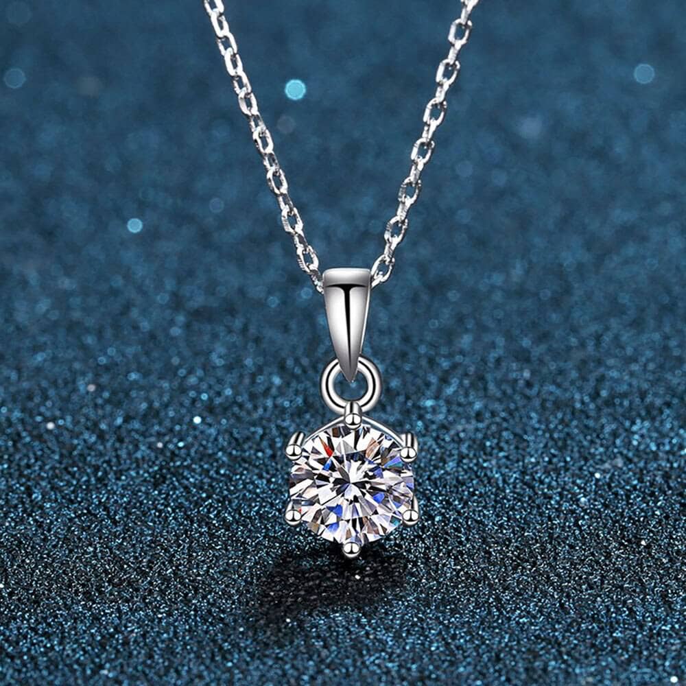 Flash Sale- Inlaid Classic Six Claw Diamond Necklace-Black Diamonds New York