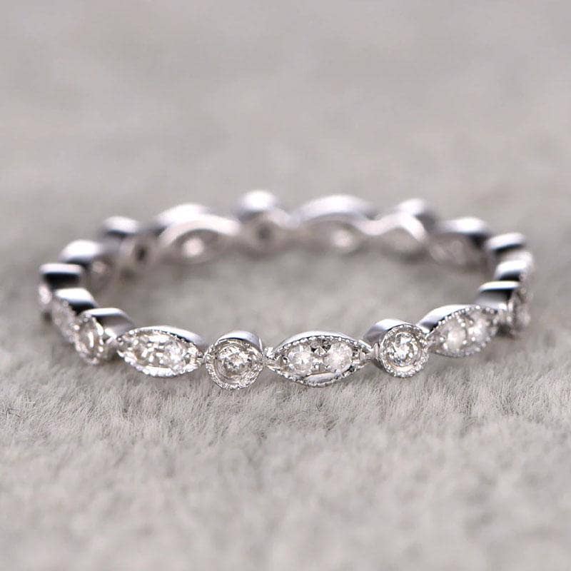 Full Eternity 4PC Stackable Ring Band Set-Black Diamonds New York