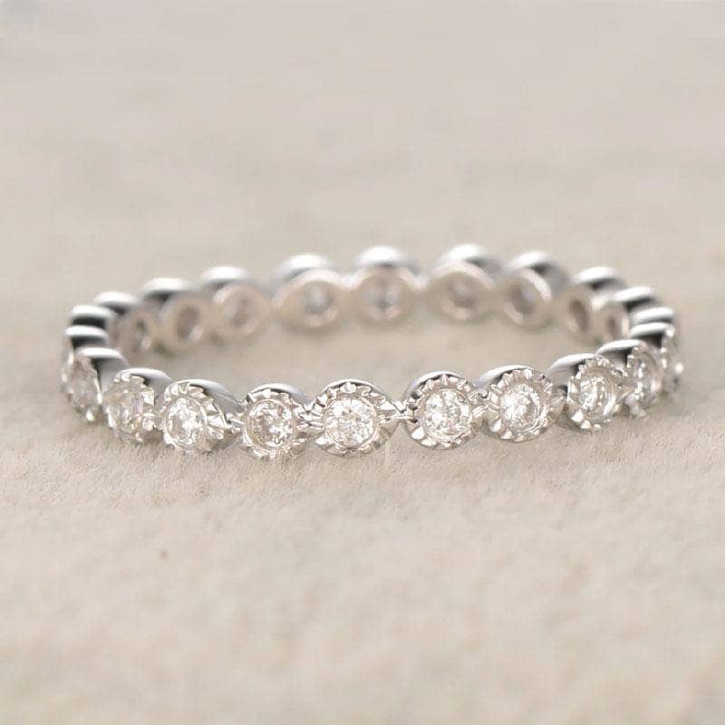 Full Eternity 4PC Stackable Ring Band Set-Black Diamonds New York